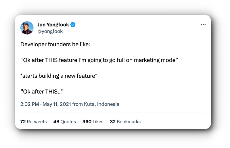 Early startup teams often prioritize product development and neglect marketing